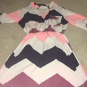 Striped/zig-zagged dress